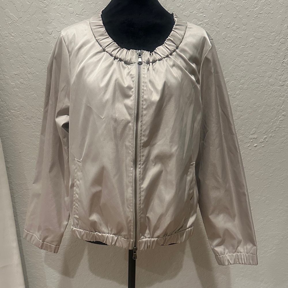 Chico's Light Gray Bomber Jacket